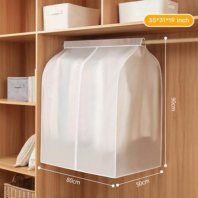 Garment Bags Dust Cover PEVA Clothes Cover Transparent Coat Hanging Clothes Storage Bag Premium Thickened Clothing Organizer Moisture-proof Dust-proof Clothes Cover