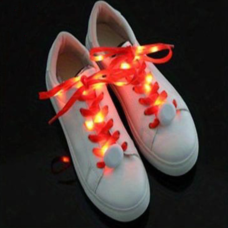 1 Pair LED Sport Shoe Laces Luminous Shoe Laces Glow Shoe Strings Round Flash Light Shoelaces