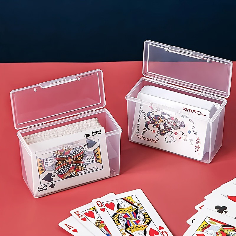 Transparent Plastic Card Storage Box: Ideal Organizer for Game Cards, ID Cards, Playing Cards, Business Cards, and More