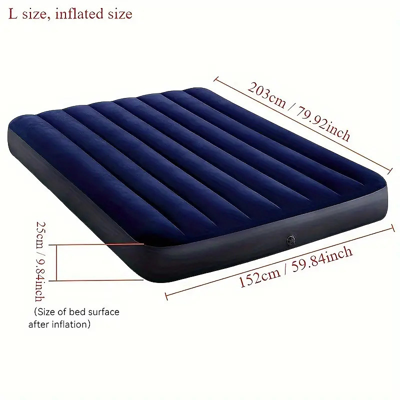 Pack of 1 Inflatable Mattress Household Single Double Thickened Lazy Bed Outdoor Portable Lunch Break Folding Air Mattress Bed Comfortable Outdoor Camping and Hiking