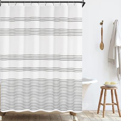 Shower Curtain 180cm180cm(7070) Modern Farmhouse Color Striped Waterproof Fabric Shower Curtains for Bathroom with 12 Hooks Machine Washable