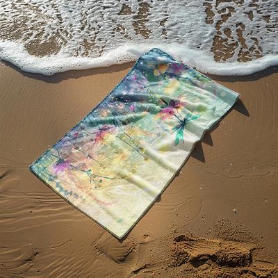 Floral Beach Towel,Beach Towels for Travel, Quick Dry Towel for Swimmers Sand Proof Beach Towels for Women Men Girls Kids, Cool Pool Towels Beach Accessories Absorbent Towel