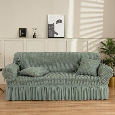 3D Bubble Lattice Elegant Stretch Sofa Cover Loveseat Cover Couch Cover Spandex Elastic Sofa Slipcover Protector with Skirt