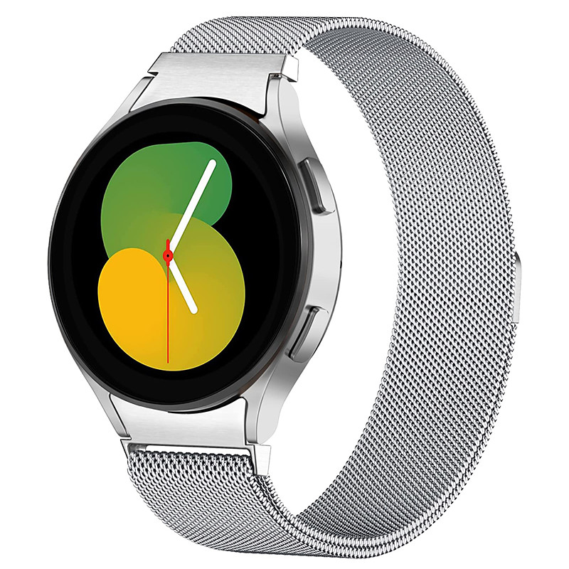 Watch Band for Samsung Watch 7/6/5/4 40/44mm, Galaxy Watch 5 Pro 45mm, Galaxy Watch 4/6 Classic 42/46/43/47mm, Watch 3, Active 2, Gear S2 Stainless Steel Replacement Strap 20mm Milanese Loop