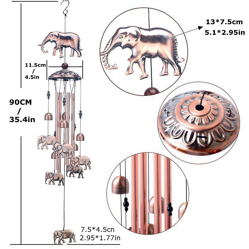 Pure Hand-Made Copper Wind Chimes,Animals Wind Chimes for Outside Clearance Copper Windchimes Outdoors Patio Decor House Warming Gifts Outdoor Wind Chimes Garden Decor for Outside Porch Yard Decoratio