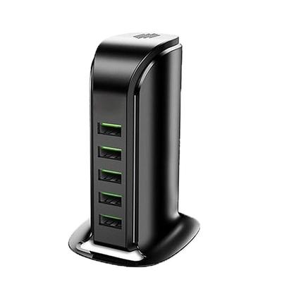5ports Multi-USB Charging Station Hub Base Smart Digital Display Charger