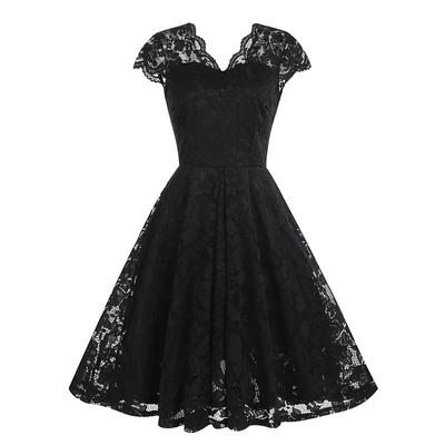 Retro Vintage 1950s Cocktail Dress Dress Party Costume Flare Dress Lace Fancy Dress Women's Party / Evening Bachelorette Party Adults' Dress Homecoming Dresses