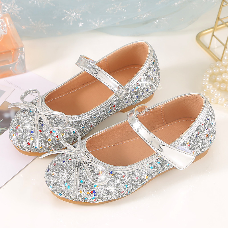 Girls' Flats Daily Flower Girl Shoes Princess Shoes School Shoes Glitter Portable Shock Absorption Breathability Princess Shoes Little Kids(4-7ys) Toddler(2-4ys) Daily Walking Shoes Sequin Butterfly