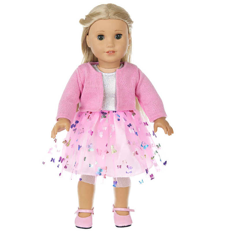 2 pcs American Doll Clothes Gift for 18 inch Doll Clothes and Accessories Including Coat and Dress(WITHOUT DOLL) Christmas Gift