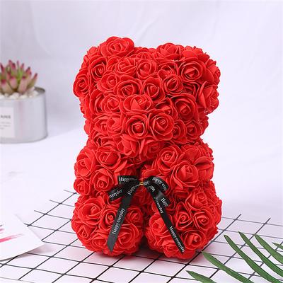 Women's Day Gifts Valentine's Day Gift Creativity 25cm Rose Bear teddy day Gift Box Pe Flower Romantic Foam Bear Hug Bear Mother's Day Gifts for MoM