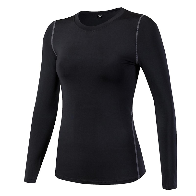 Women's Compression Shirt Base Layer Cut Out Stripe Long Sleeve Sweatshirt Athletic Winter Lightweight Yoga Fitness Gym Workout Sportswear Activewear Solid Colored Light Red Fuchsia Fruit Green