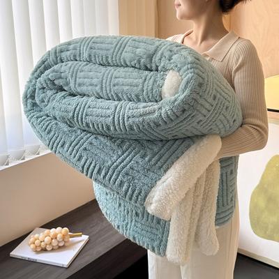 Sherpa Blanket Fleece-Layerd Thick Warm Blanket for Winter Bed Super Soft Fuzzy Flannel Wool Like Reversible Velvet Plush Twin Queen King Weighted Blanket