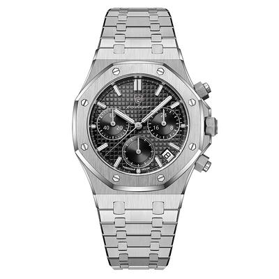 Men Mechanical Watch Quartz Watch Retro Vintage Wristwatch Luminous LED Back Light Chronograph Waterproof Stainless Steel Watch