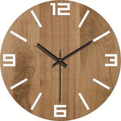 Wall Clock Simple Modern Design Wooden Clocks for Bedroom Wood Wall Watch Home Decor Silent Digital Large Wall Clock Kitchen Solid Wood Wall Clock Mute Clock Living Room Home Office Quartz 30 cm