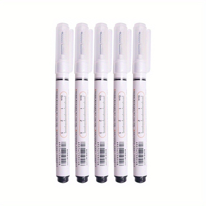 5pcs/set Extended Nib 20MM Red Black Blue White Green Ink Long Head Markers Bathroom Woodworking Decoration Metal Plastic Wood Multi-functional Write Deep Hole Marker Pens