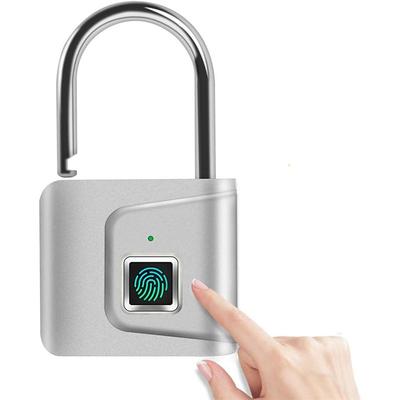 Security Door Lock Smart Keyless USB Rechargeable Fingerprint Padlock for Locker Sports School Zinc Alloy Metal