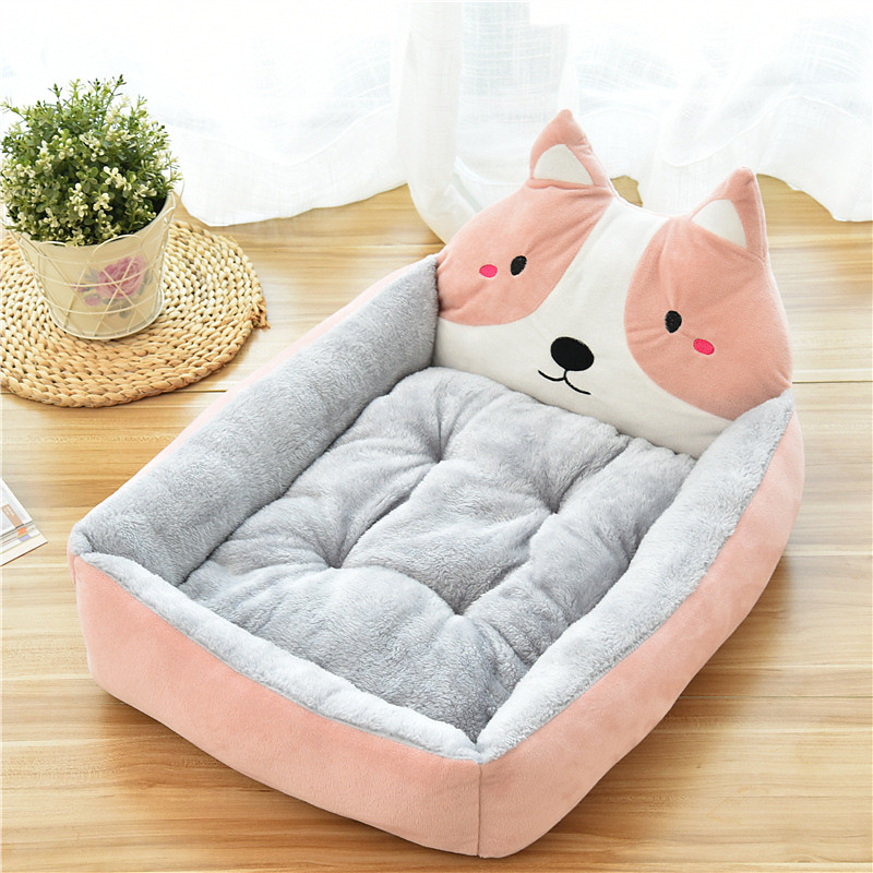Dog Kennel Warm In Winter Big And Small Dogs Red Cartoon Pet Kennel Dog Bed Dog Mat Cat Kennel Pet Supplies