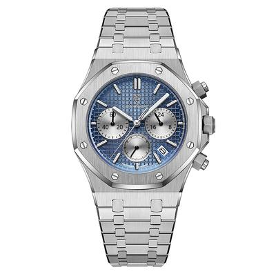 Men Mechanical Watch Quartz Watch Retro Vintage Wristwatch Luminous LED Back Light Chronograph Waterproof Stainless Steel Watch