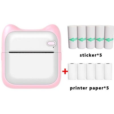 Mini Pocket Printer Bluetooth Photo Picture HD Label Student Thermal Paper Student Wrong Question Mini Portable Printer For Learning