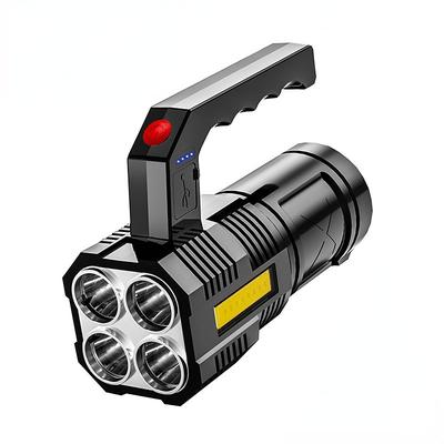 High Power Four-cell LED Flashlight USB Rechargeable Powerful LED Flashlight Camping Super Bright Flashlight Cycling Light