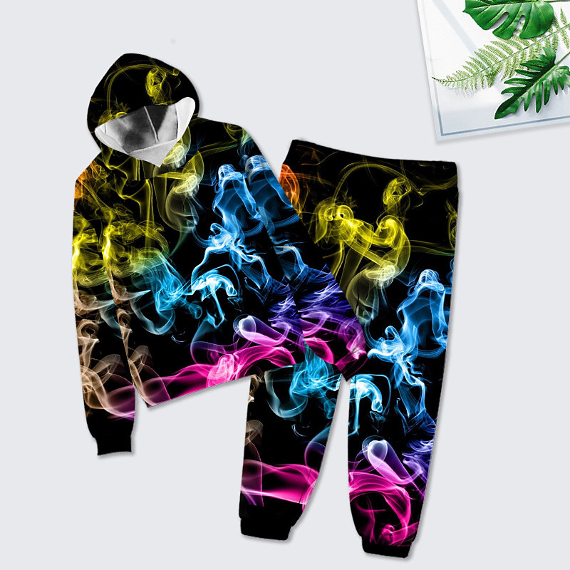 Unisex 3D Color Block Print Gradient Ramp Hoodie Sweatpants Set Clothing Set Long Sleeve Summer Spring Fall Sports Daily Kids 3-12 Years 4-13 Years Outdoor Sports Loose Fit