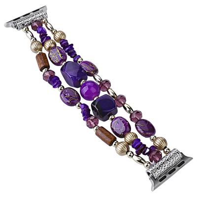 Jewelry Bracelet Compatible with Apple Watch band 38mm 40mm 41mm 42mm 44mm 45mm 49mm Women Beaded Two Tone Beads Strap Replacement Wristband for iwatch Series Ultra 8 7 6 5 4 3 2 1 SE