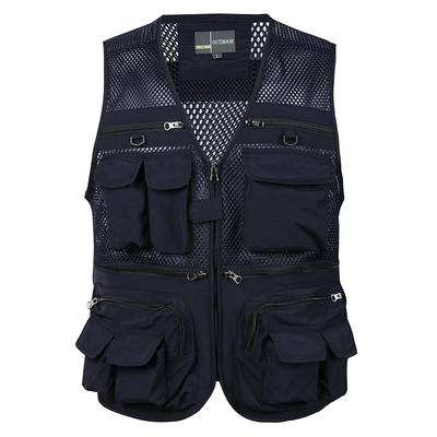 Men's Fishing Vest Hiking Vest Summer Outdoor Lightweight Work Safari Travel Photo Vest with 16 Pockets Breathable Quick Dry Mesh Polyester Orchid Black Light Green Hunting