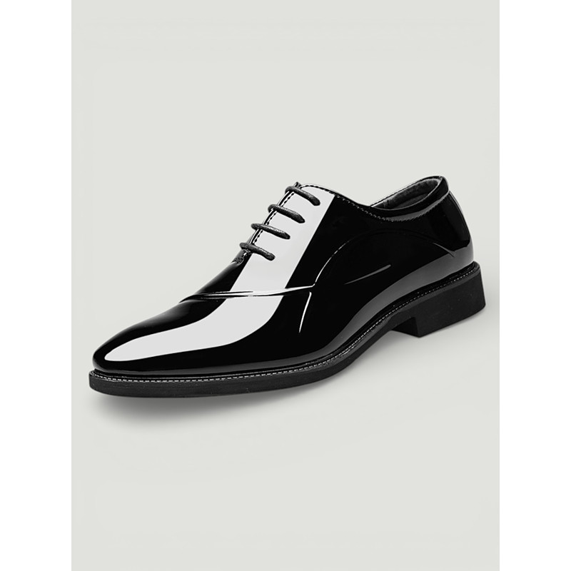 Men's Oxfords Derby Shoes Formal Shoes Dress Shoes Patent Leather Shoes Classic Daily Party Evening PU Lace-up Black Brown Spring Fall