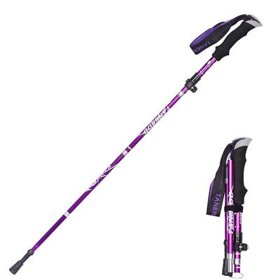 Adjust 5-section Trekking Pole Aluminum Alloy Foldable Ultra-light Telescopic Outdoor Hand-carrying Hiking Sticks Fold Trekking Poles Camping Portable Walking Hiking Stick Walking Stick