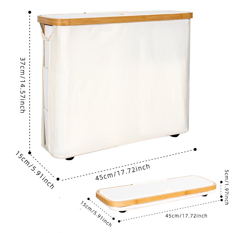 Toilet Paper Basket with Lid Large Capacity Easy to Install Toilet Paper Storage Organizer Multi-purpose Toilet Paper Holder