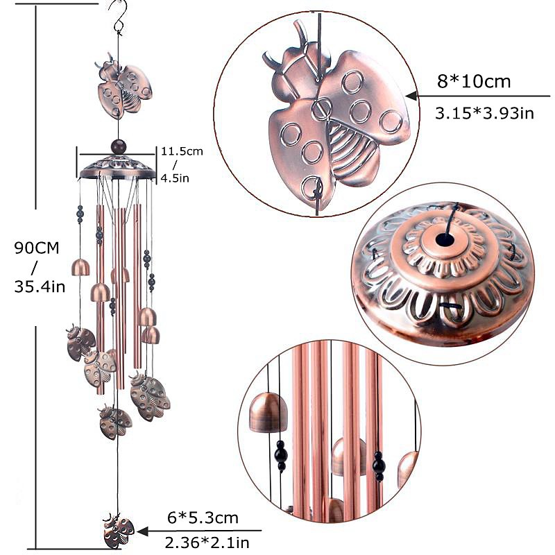 Pure Hand-Made Copper Wind Chimes,Animals Wind Chimes for Outside Clearance Copper Windchimes Outdoors Patio Decor House Warming Gifts Outdoor Wind Chimes Garden Decor for Outside Porch Yard Decoratio