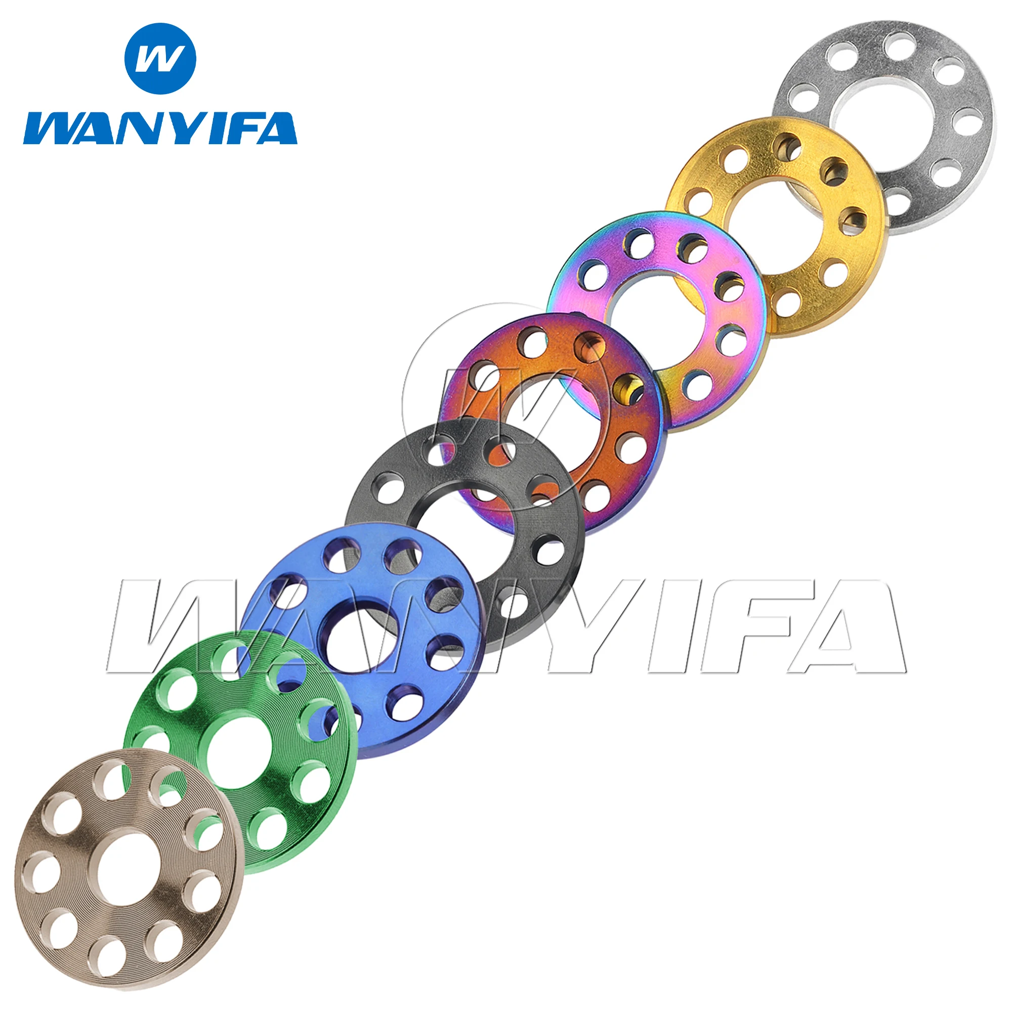 Wanyifa Rondella in titanio M6 M8 M10 Rondelle piatte a nove fori Ti Fori forati Distanziatore Decorazione moto Bullone Guarnizioni a vite