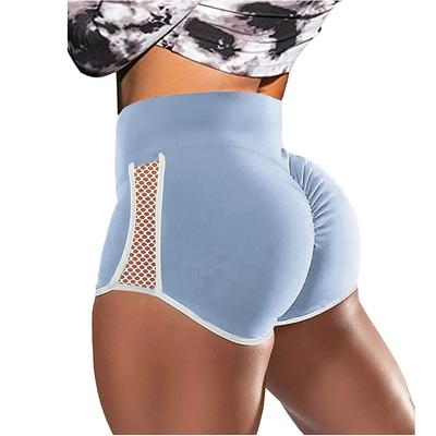 Women's Biker Shorts Short Leggings Scrunch Butt Ruched Butt Lifting Mesh Butt Lift Tummy Control High Waist Gym Workout Running Fitness Shorts Bottoms Solid Color Dark Grey Black Burgundy Spandex