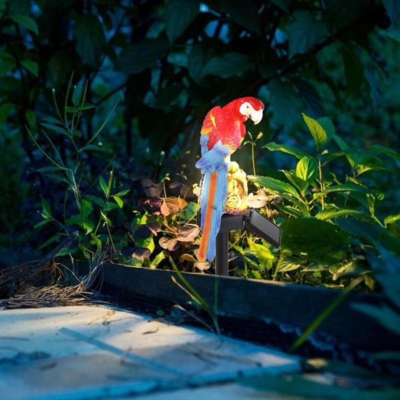 Outdoor Solar Lights LED Outdoor Lights Solar Powered Garden Light Outdoor IP65 Waterproof Parrot LED Fairy Light Lawn Lamp Garden Decor Landscape Yard Lawn Fence Lighting LED Solar Garden Light