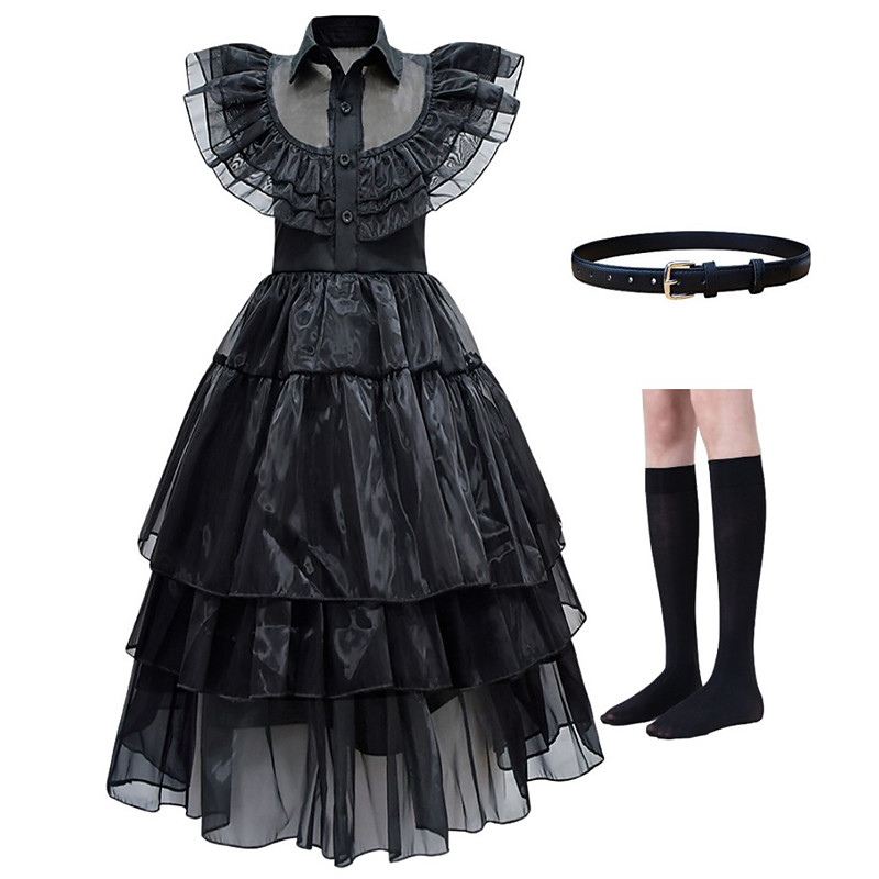 Gothic Horror Dark Academia Dress Cosplay Costume Punk Gothic Movie Cosplay for Women's Girls' Adults Kids Masquerade