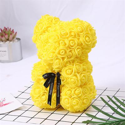 Women's Day Gifts Valentine's Day Gift Creativity 25cm Rose Bear teddy day Gift Box Pe Flower Romantic Foam Bear Hug Bear Mother's Day Gifts for MoM