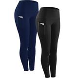 Women's Compression Pants Running Tights Leggings with Phone Pocket Base Layer Street Athletic Athleisure Winter Breathable Soft Compression Fitness Gym Workout Running Sportswear Activewear Solid