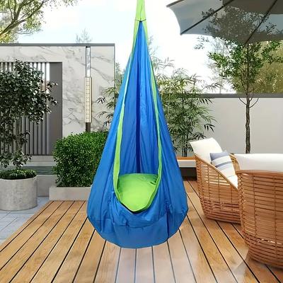 1Pc Convenient Hanging Chair Inflatable Hammock and Hanging Bag 100% Polyester Hand Wash Perfect for Indoor/outdoor Relaxation and Play can Be Used As A Gift