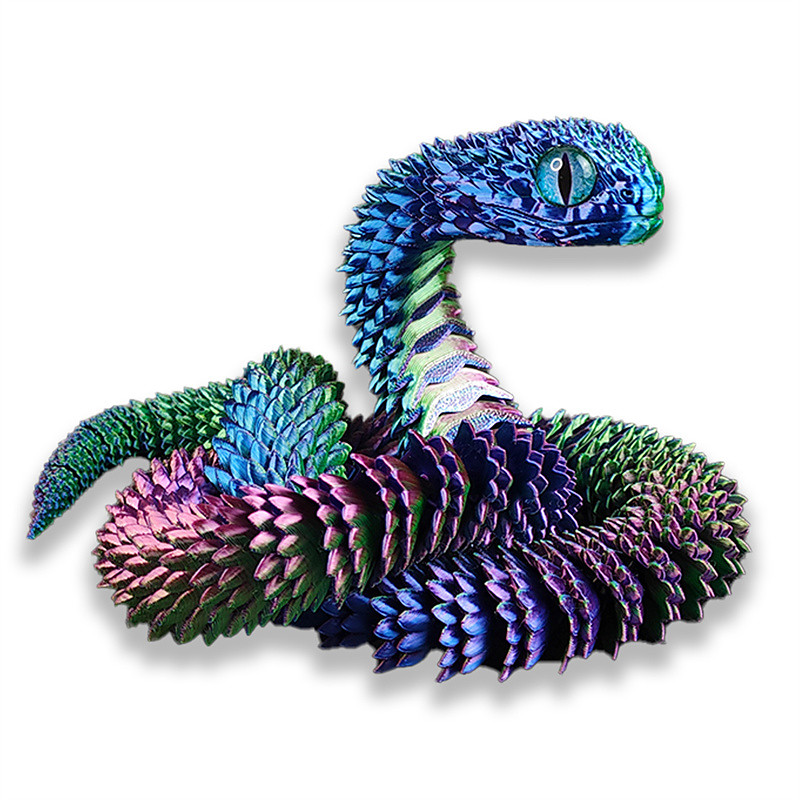 3D Printed Animals Set 3D Printed Snake Toys 3D Printed Articulated Flexible Fidget Toy 3D Printed Animals Exquisite Cute Pet Toy Adults Fidget Toys Christmas Gift