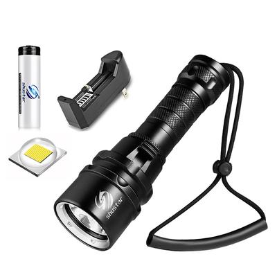 LED Flashlights Super Bright Diving Flashlight IP68 Highest Waterproof Rating Professional Diving Light Powered by 18650 Battery With Hand Rope
