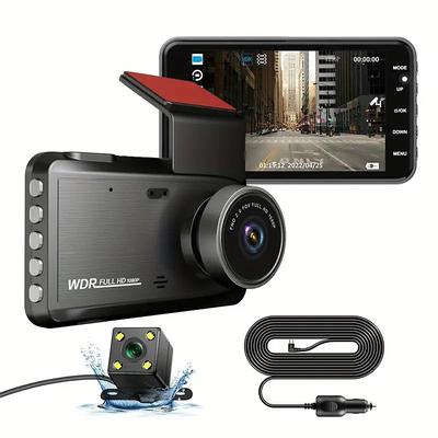 4 Inch Dash Cam Car DVR 24H HD 1080P Dash Camera Dual Lens Video Recorder 1080P Black Box Cycle Dashcam Mirror Driving Recorder
