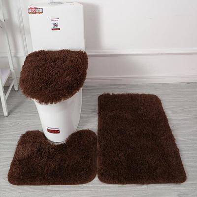 3Pcs/set Soft Solid Color Bath Mat Non-slip Non-slip Bath WC Carpets Rectangle U-shape Bathroom Toilet Rugs Floor Mat Door Mat