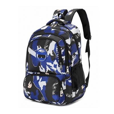 Stylish Camouflage Backpack with Multiple Compartments for Men and Women – Trendy School or Travel Backpack with Water Bottle Pocket, Available in Blue, Black, and Grey
