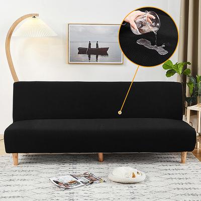 Water Resistant Sofa Bed Slipcover 1-Piece Stretch Burgundy Sofa Slipcover Armless Sofa Cover Furniture Protector Soft with Elastic Bottom for Kids, Spandex Jacquard Small Checks
