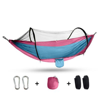 Camping Hammock, Portable Double Hammock with Net, 2 Person Hammock Tent with 2 Straps, Best for Outdoor Hiking Survival Travel