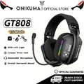 Cuffie da gioco wireless ONIKUMA: 2,4G/cablate/Bluetooth 3 modalità, microfono HD pieghevole, cuscinetti auricolari morbidi, suono coinvolgente per PC/PS4/5