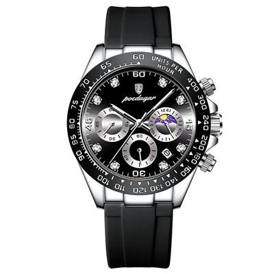 Luxury Men Watch Chronograph Waterproof Luminous Date Man Wristwatch Outdoor Sport Stainless Steel Men's Quartz Watches