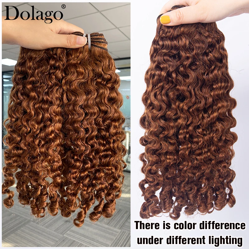 Fasci di capelli ricci birmani Fasci di capelli colorati per capelli umani Fasci di cioccolato marrone Capelli umani Fasci di capelli ricci profondi Estensioni dei capelli