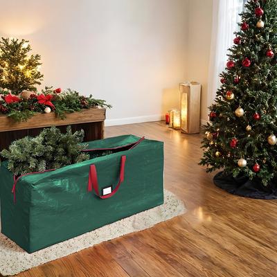 Christmas Tree Storage Bag Heavy Duty Christmas Tree Bag Red - Tree Bags For Storage - Xmas Tree Storage Bag Holds 7.5-9 Ft Christmas Tree Bag For All Year Round Christmas Storage