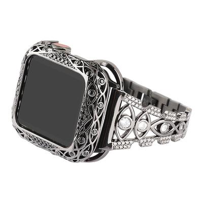 Jewelry Bracelet Compatible with Apple Watch band 38mm 40mm 41mm 42mm 44mm 45mm 49mm Bling Diamond Adjustable Breathable Stainless Steel Rhinestone Strap Replacement Wristband for iwatch Ultra 2